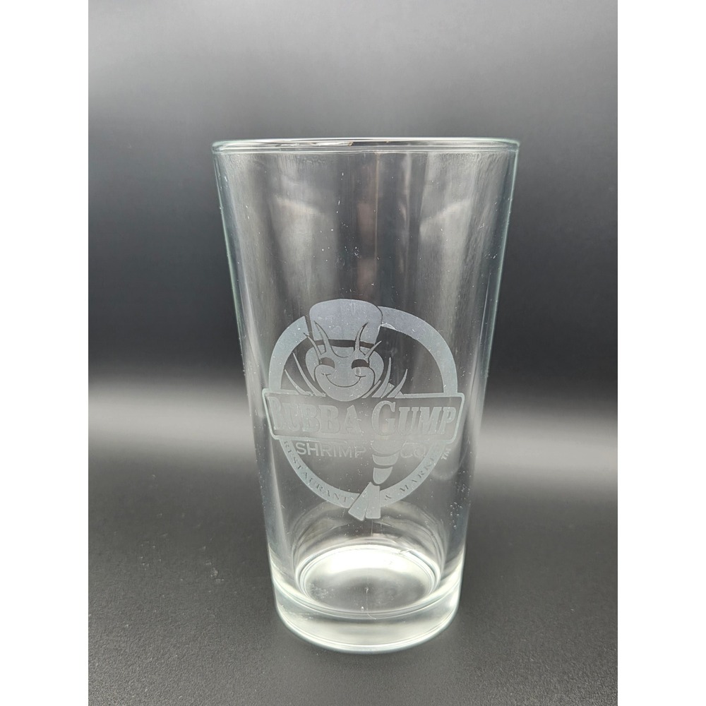 Bubba Gump Shrimp Co Glass Pint Glass Etched Logo